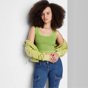 Wild Fable Lime Ribbed Crop Top